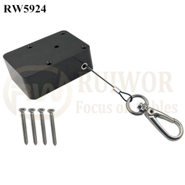 RW5924 Cuboid Heavy Duty Retractable Tether Stop Function Optional Plus Key Hook