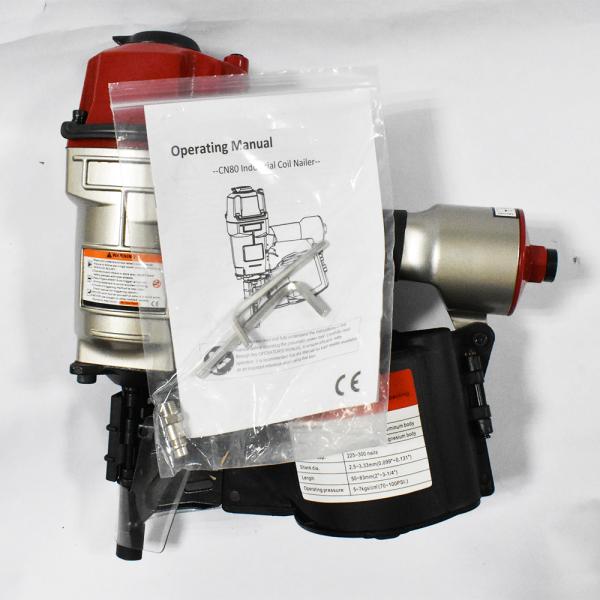 Pneumatic Power Air Concrete Coil Nail Gun CN80 2.5mm - 3.3mm Nails Length