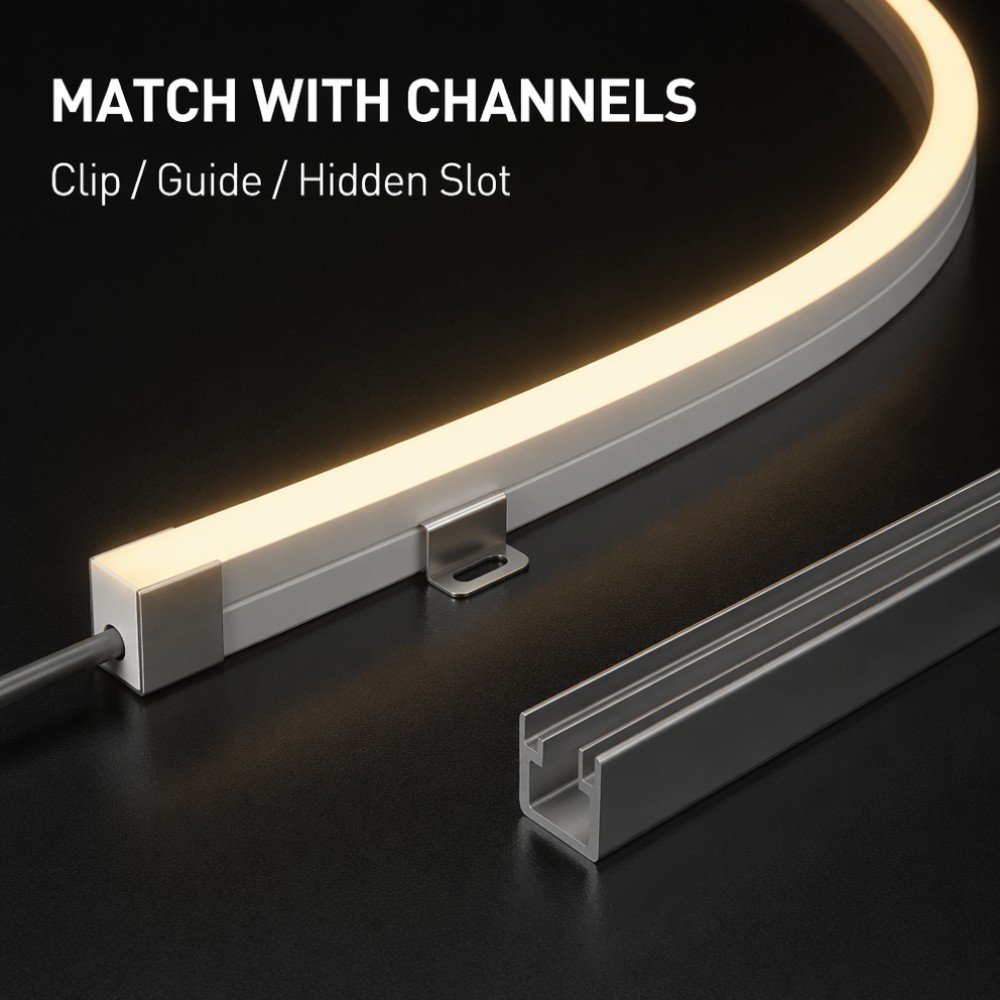 10x10mm Front Emitting Led Silicone Light Strip For Architectural Facade Linear Lighting
