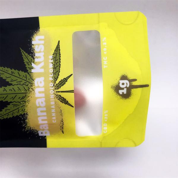 Custom Canabis Packaging Bag For 1g CBD Flower With Laminated Materials