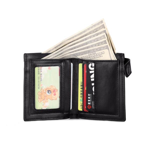 Fashionable Rose Skull Anti Theft Chain Strip Short and Long Wallet Leather Punk Wallet