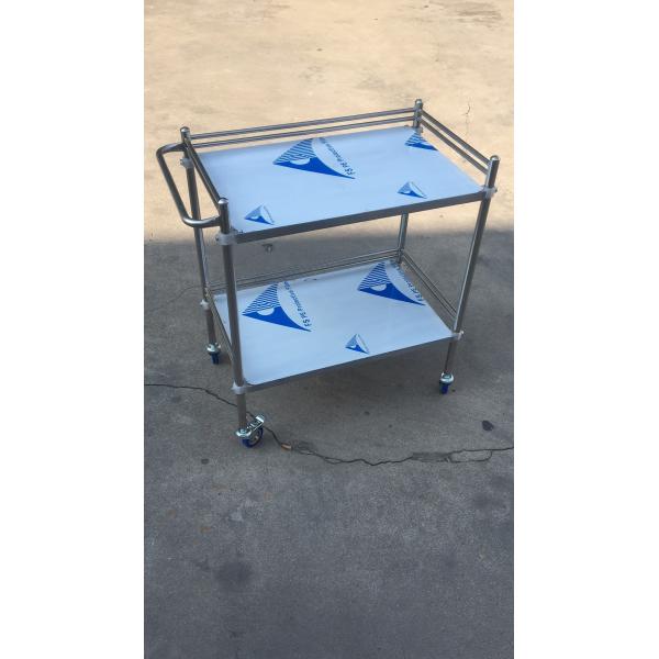 Stainless Steel Treatment Procedure Trolly Cart Hospital Medical Instrument With Four Castors