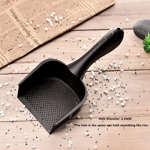 Black Plastic Small Holes Fine Litter Scooper Shovel For Cat Dog
