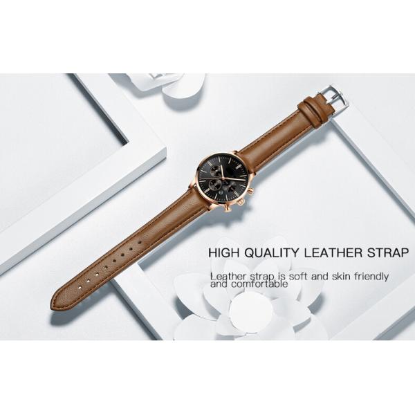 Leather IP plating VD35 chronograph Mens Quartz Watch RHOS