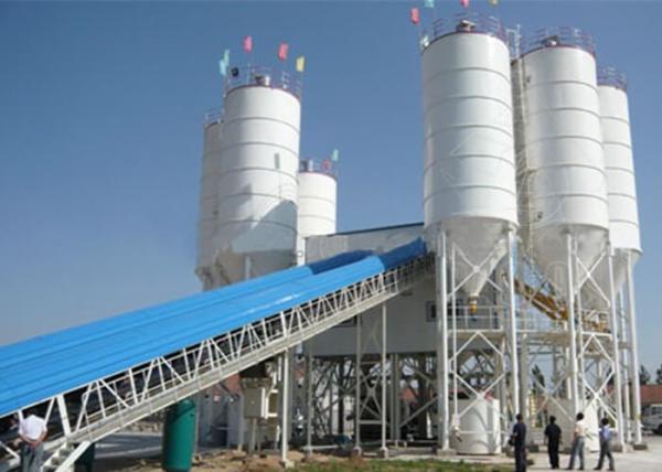 60m3 Small Ready Mix Concrete Plant With Stationary Automated Belt Conveyor