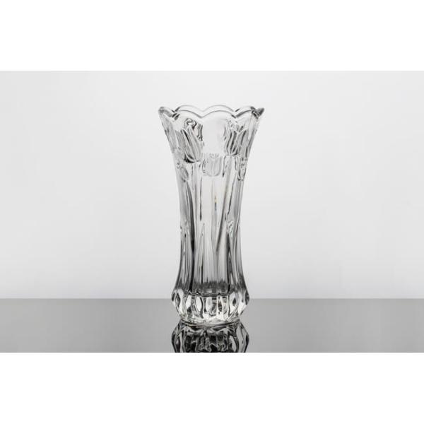 Tulip Shaped Glass Vases Machine Pressed 19.8cm Height Crystal Glass Flower Vase