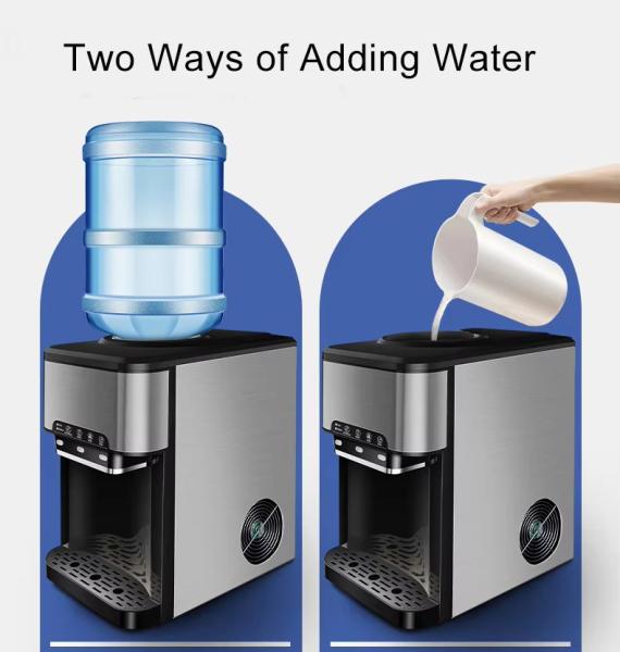 25kg Bullet Ice Maker Small Home and Commercial Ice Making Machine with 3 in 1 Water Dispenser Capacity 10-20Kg/Day
