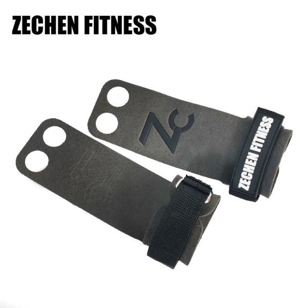 2.25Mm 2 Hole CrossFit Hand Grips Support Grey Microfiber Leather Pull Up Fitness Accessories