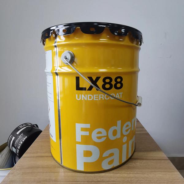 CMYK 4 Color Offset Printing Metallic Metal Paint Bucket With Lid For Chemical Liquid Storage Needs