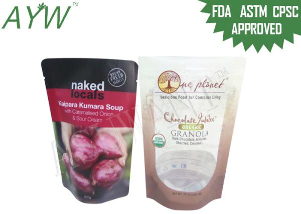 O empacotamento de alimento Resealable do zíper ensaca o plástico laminado com cor/logotipo personalizados