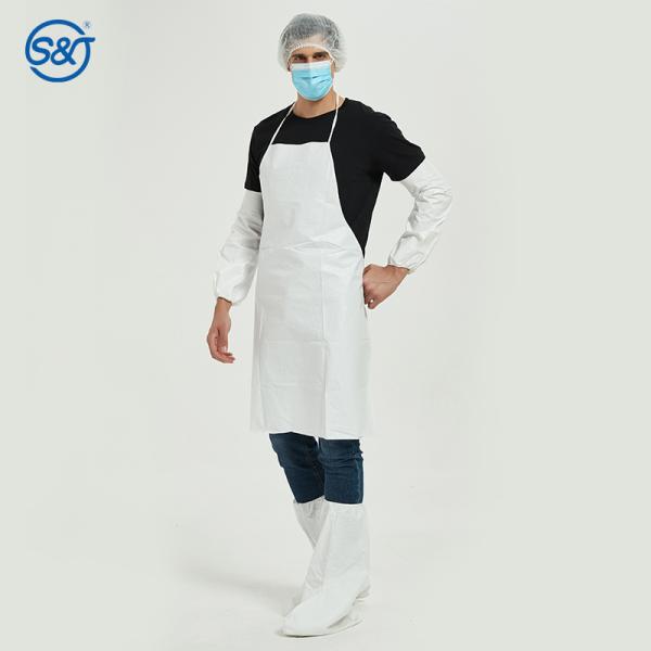 PP Film Coating Impervious Non Woven Fabric Apron Disposable Protective Apron Without Sleeves