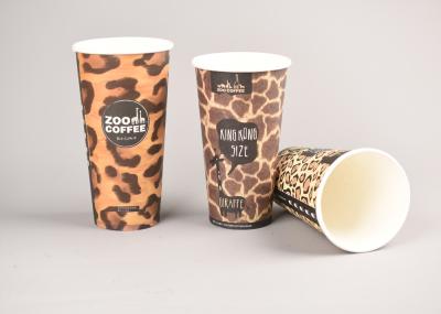 Take Out Custom Printed Paper Coffee Cups Biodegradable 8oz 12oz 16oz Size