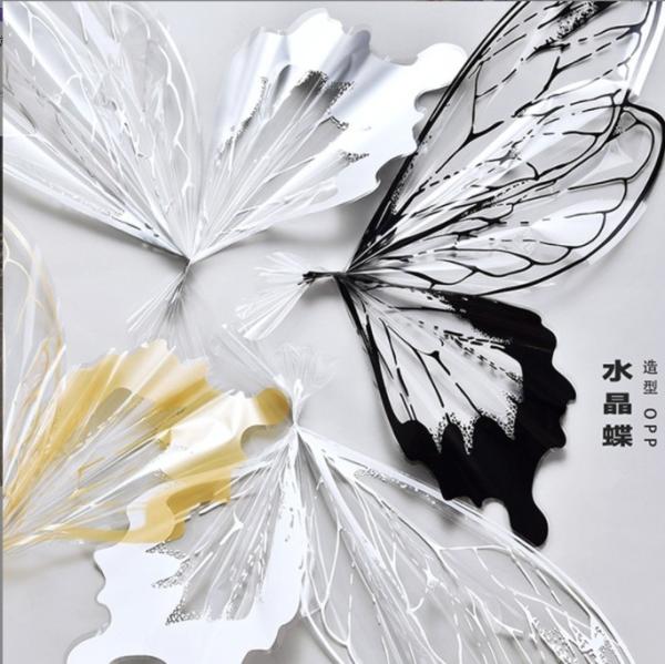 Crystal Butterfly Cellophane Popular Flower Wrapping Paper for Flower Shops