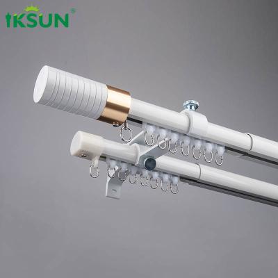 Living Room 28mm Aluminum Curtain Rod Double Rail Tension Window Curtain Rod