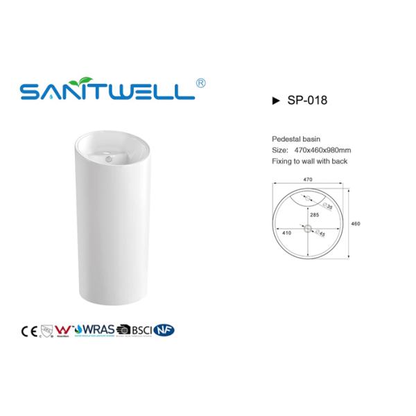 China Supplier Ceramic Pedestal Hand Wash Basin SP-018 Good Model White Color CE Certification