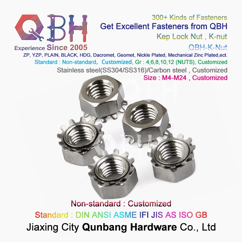 Aço inoxidável Hex K-Nut Hexagon Head Special Serrated Nut