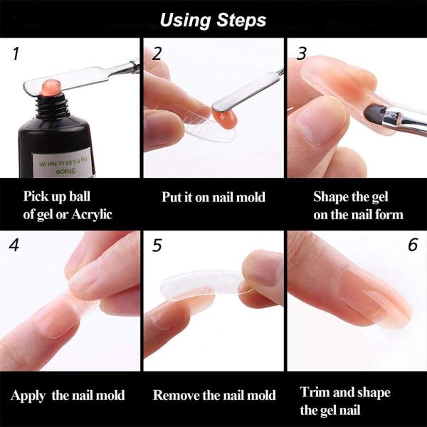 Acrylic Nail Art Brush Stainless Steel  Dual Ended Poly For UV Gel Extension