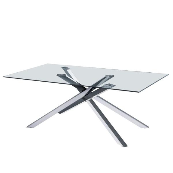 Practical Glass Luxury Modern Dining Table Set Lightweight For Living Room