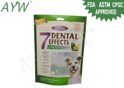 Saco vívido 160g dos alimentos para animais de estimação da impressão para o empacotamento dental da vara do abacate