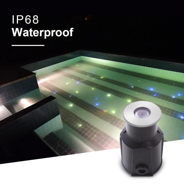 Mini LED piscina subaquática luz de spa lâmpada de aço inoxidável 12V / 24V DC