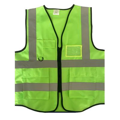Hi Vis Fabricante de qualidade refletivo fecho traseiro coletes de segurança personalizar logotipo com bolsos mult