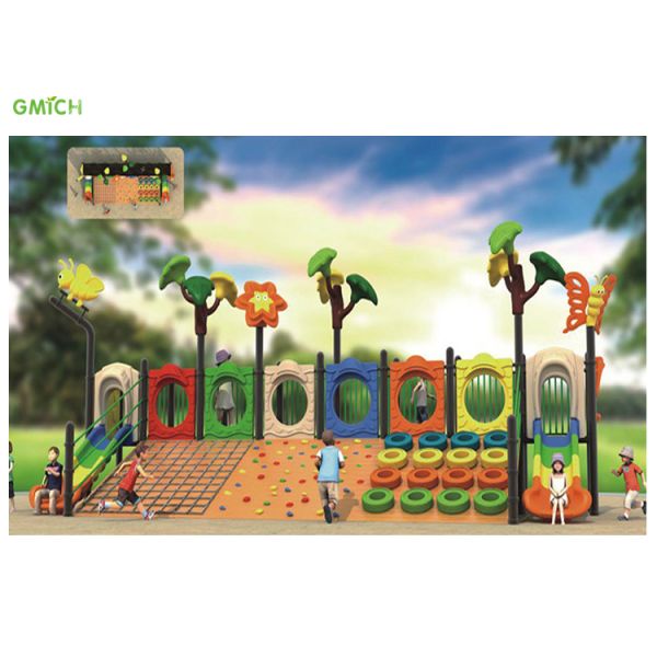 Customized Colorful Wooden Outdoor Climbing Structure 880*350*400CM
