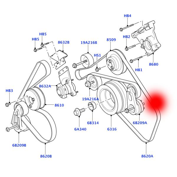 PQG500030 AJ88003 C2S11662 Автомобильный ремень напряжения для JAGUAR S-TYPEII X200 4.0 V8