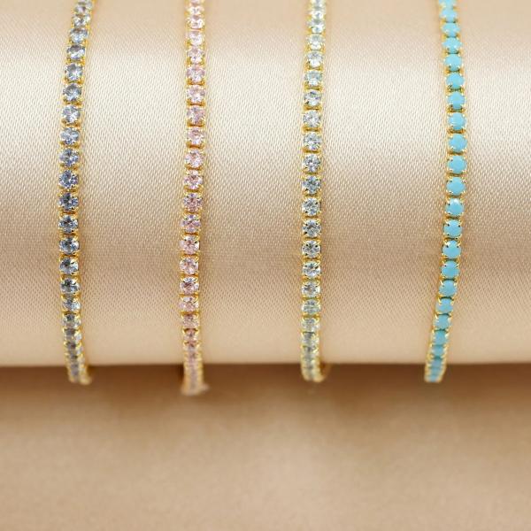 Белозолотой покрытый майский день рождения изумрудный кубический циркон регулируемый теннисный браслет