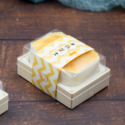 Biodegradable Bread Pastry Dessert Takeaway Boxes OEM ODM Swiss Roll Cake Packaging