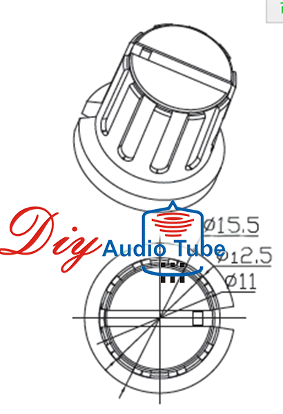 Phenolic Material Audio Volume Control Knob , Volume Control Knob For Amp