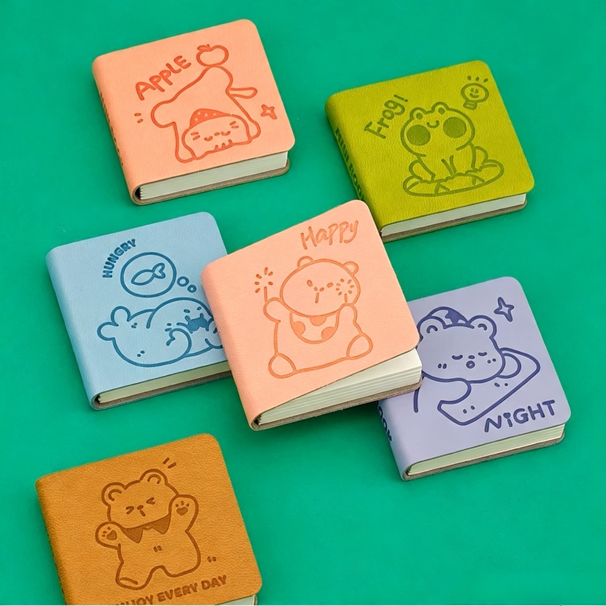 Mini PU Leather Cartoon Hardcover Pocket Notebook And Memo Pad For Retail Stationery