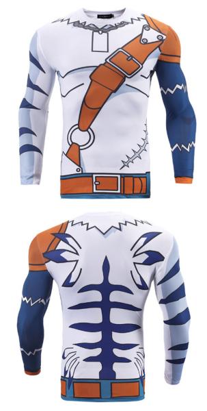 Anti Wrinkle Anime Round Neck Comic Track T Shirts Long Sleeves