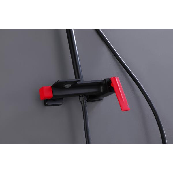 Wall Mounted Bathroom Brass Brushed Shower Column Faucet Set with Ceramic Valve Core