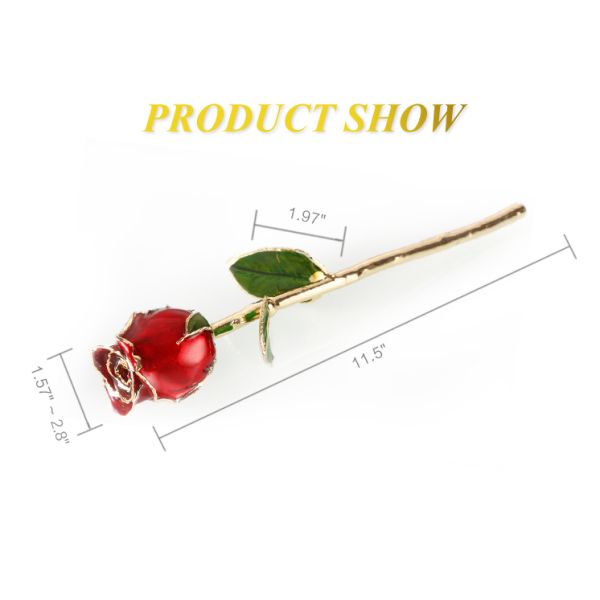 Half-blooming  24k Gold Dipped Red  Rose With  Gift Box Forever Gold Rose for Valentine's Day  Gifts