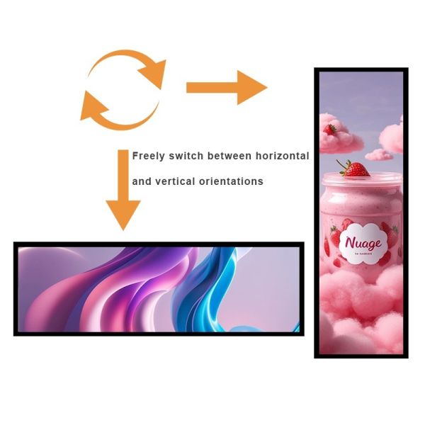 Qtenboard Bar LCD Display 23.1-37 Commercial Monitor with 500cd/m² Brightness and 178° Viewing Angle for Retail and Transportation