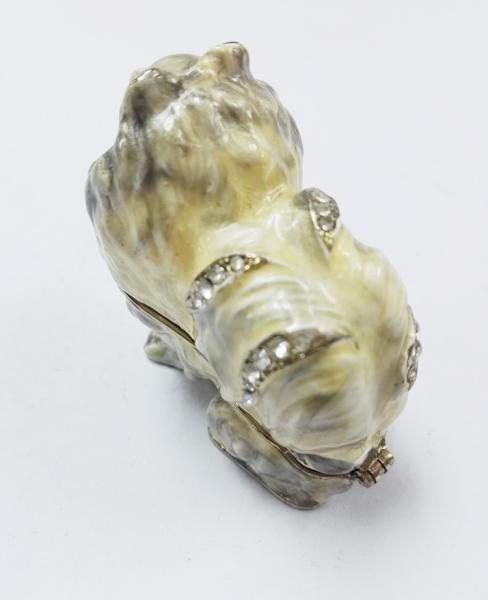 dog shape gold plated trinket box metal jewelry boxes small dog  jewelry boxes