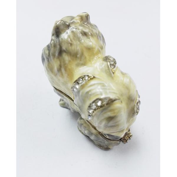 dog shape gold plated trinket box metal jewelry boxes small dog  jewelry boxes