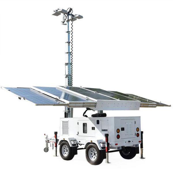 Eco Friendly Mobile Solar Light Tower 360 Degree Illumination Mining Operations Trailer Mounted Light Tower