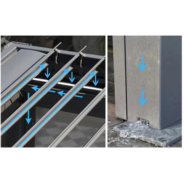 Свертываемая электрическая крыша с алюминиевыми жалюзи водонепроницаема и гасится