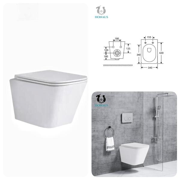 Wall Hung Toilet Using For Concealed Cistern Ceramic Hung Bathroom Bowl With Seat Cover