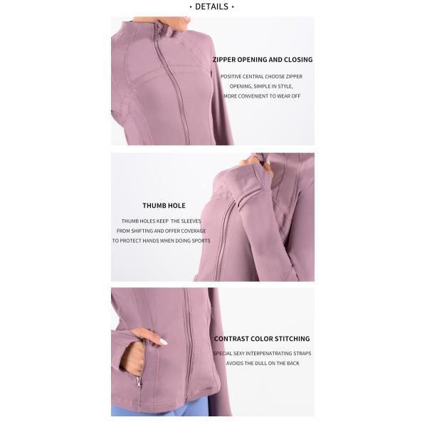 Атлетическая йога отверстия большого пальца руки куртки йоги женщин спортзала 300gsm промелькивает вверх куртку спортзала