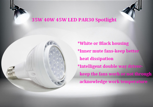 good quality cri80 osram smd3535 e27 par30 led spotlight 35w 40w 45w with ce rohs