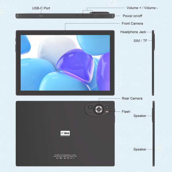 C Idea 10,1 дюймовый Wifi Образовательный Android планшетный ПК с поддержкой SIM Клавиатура M8200 Plus Черный