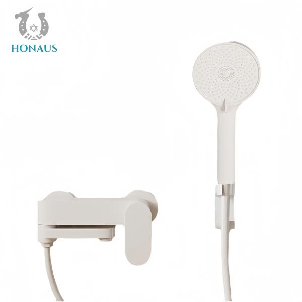 Cream Style Exposed Valve Showers Two Outlets Brass Body for Apartment