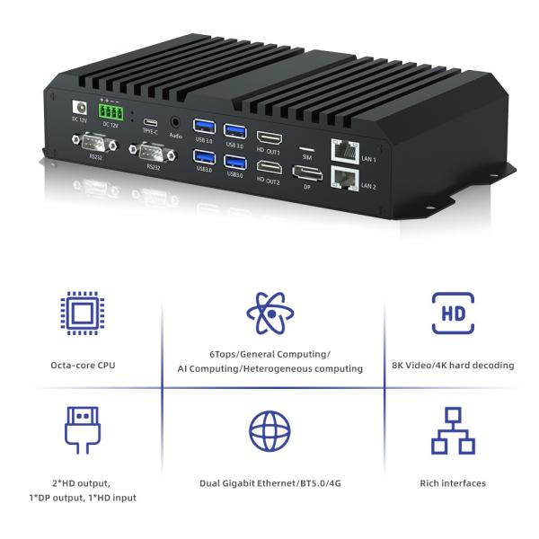 Промышленный блок управления Android 12 AIoT 8K Edge Computing Device RK3588