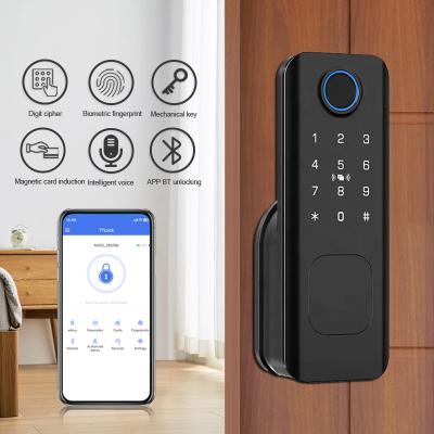 TTLock Digital Code Card Fingerprint Deadbolt Door Lock Single Latch Aluminium Shell