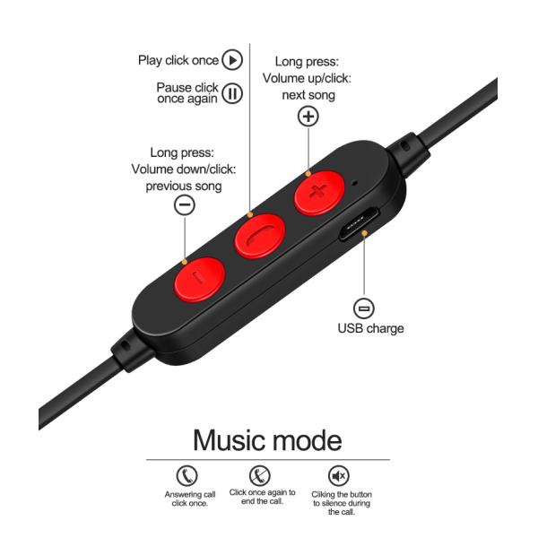 Oval Shape V5.1 Wireless Stereo Earphone 15m Sports Neckband Headphones