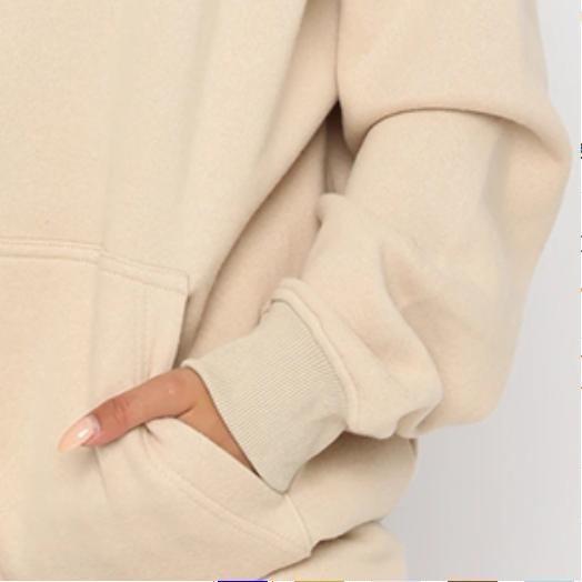 Cotton Fleece Puff Print Hoodies 2 Piece Set 100% Polyester Women Sportswear