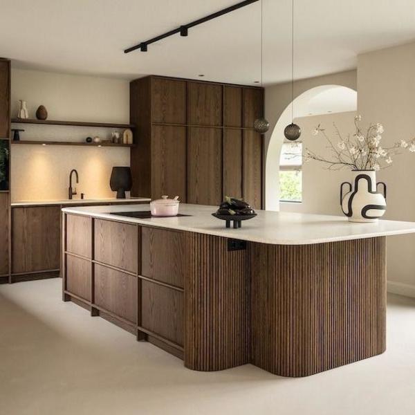 Luxury Durable Kitchen Cabinet High End Contemporary Wood Cupboard Veneer Kitchen Cabinets Design Furniture Gabinetes De Cocina