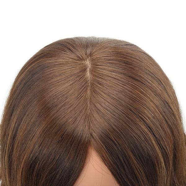 Perruque de cheveux juifs bruns clairs pour femmes Perruques de cheveux humains sur mesure